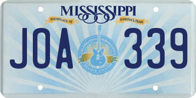MS license plate JOA339