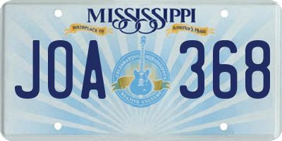 MS license plate JOA368
