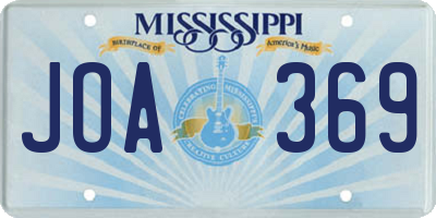 MS license plate JOA369