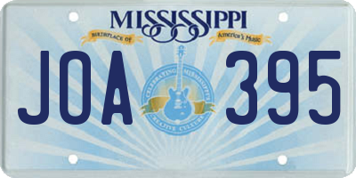 MS license plate JOA395
