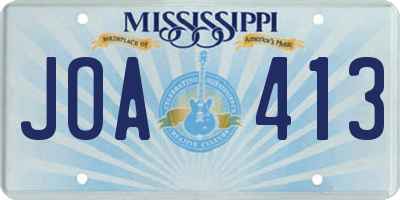 MS license plate JOA413