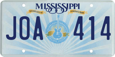 MS license plate JOA414