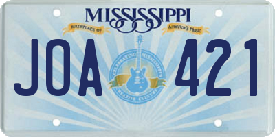 MS license plate JOA421