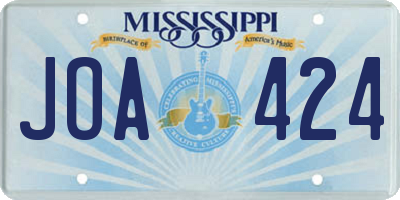 MS license plate JOA424