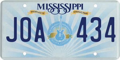 MS license plate JOA434