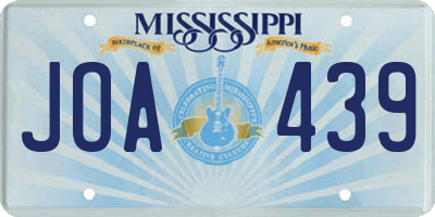 MS license plate JOA439