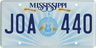 MS license plate JOA440