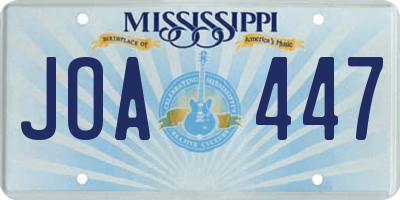 MS license plate JOA447