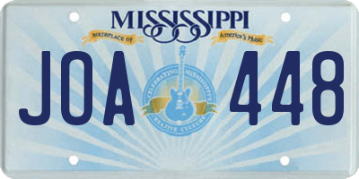 MS license plate JOA448