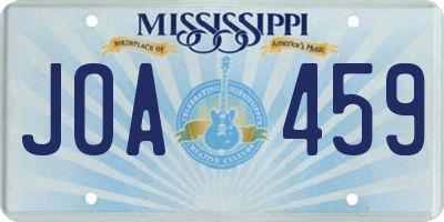 MS license plate JOA459