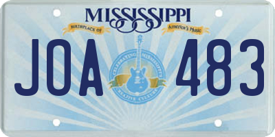 MS license plate JOA483