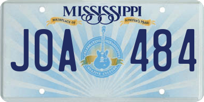 MS license plate JOA484