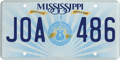 MS license plate JOA486