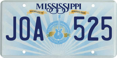 MS license plate JOA525