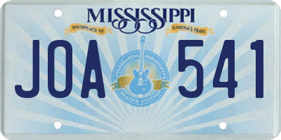 MS license plate JOA541