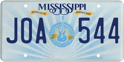 MS license plate JOA544