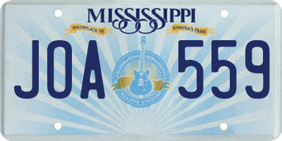 MS license plate JOA559