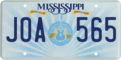 MS license plate JOA565