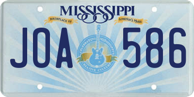 MS license plate JOA586