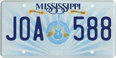 MS license plate JOA588