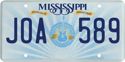 MS license plate JOA589