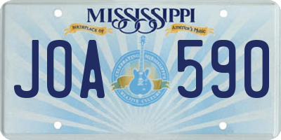 MS license plate JOA590