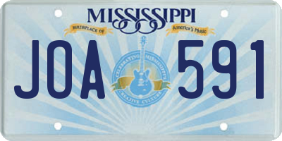 MS license plate JOA591