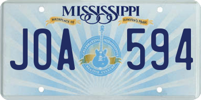 MS license plate JOA594