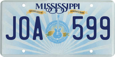 MS license plate JOA599