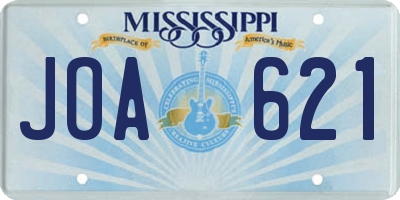 MS license plate JOA621