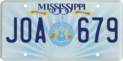 MS license plate JOA679