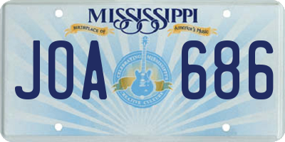 MS license plate JOA686