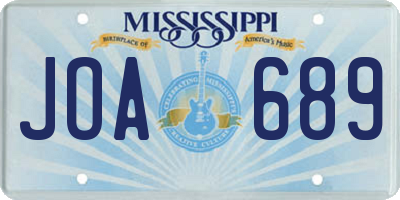 MS license plate JOA689