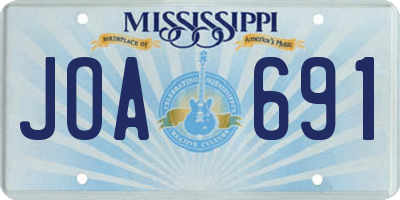 MS license plate JOA691