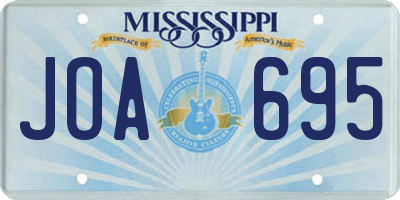MS license plate JOA695