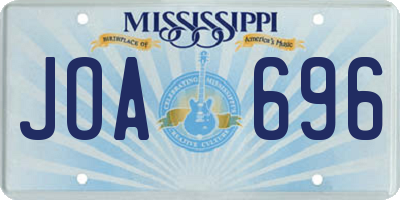 MS license plate JOA696