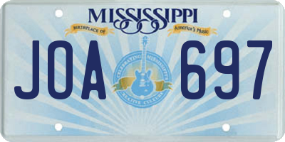 MS license plate JOA697