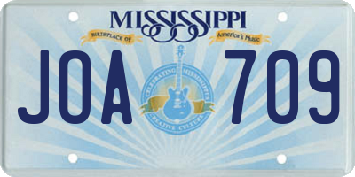 MS license plate JOA709