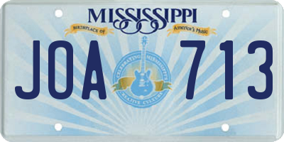 MS license plate JOA713