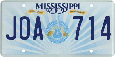 MS license plate JOA714