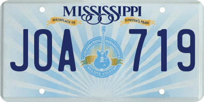 MS license plate JOA719