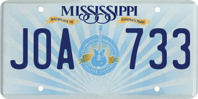 MS license plate JOA733