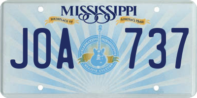 MS license plate JOA737