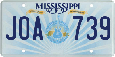 MS license plate JOA739