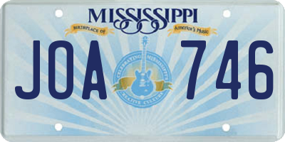 MS license plate JOA746