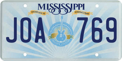 MS license plate JOA769