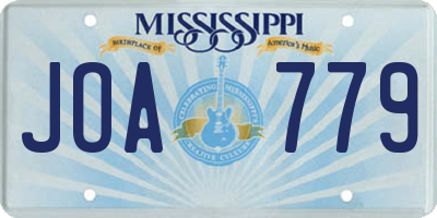MS license plate JOA779