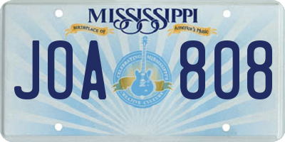 MS license plate JOA808