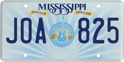 MS license plate JOA825