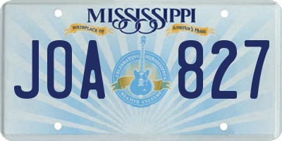 MS license plate JOA827